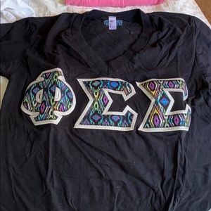 Phi Sigma Sigma Raised Letters T-shirt